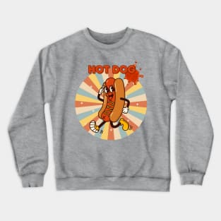 Retro Hot Dog Art Crewneck Sweatshirt